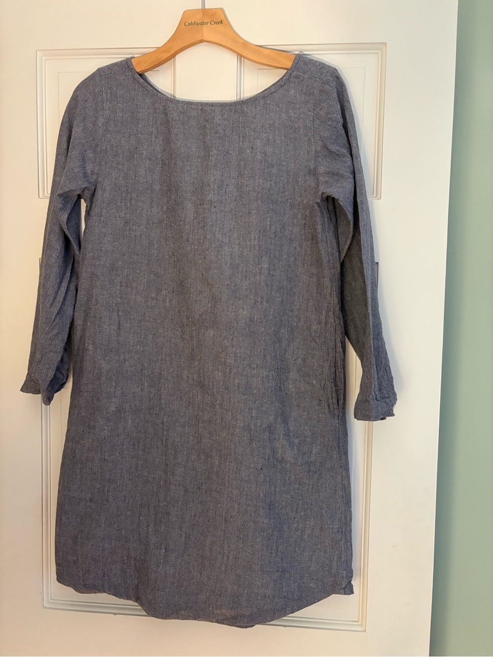 Roller Rabbit Blue Cotton Shift Dress Long Sleeve XS